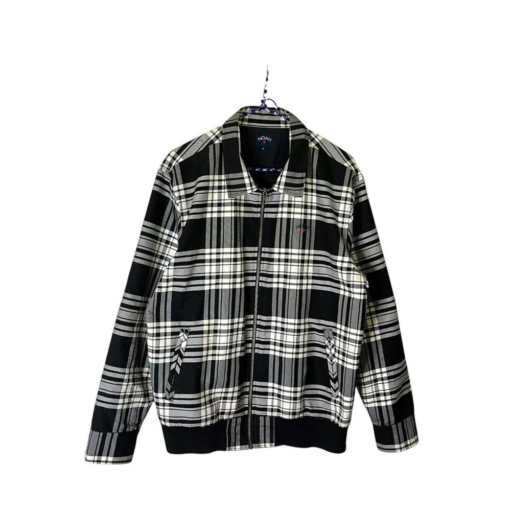 Noah NYC Black & White Plaid Bomber Jacket